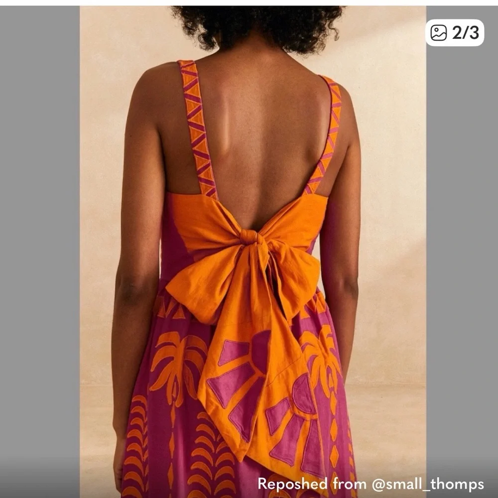 FARM Rio Orange and Pink Tropical Maxi Dress - Picture 3 of 14